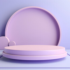 Podium for creative product presentation abstract geometric pastel color background