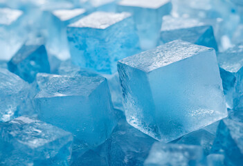 Obraz premium Blue ice cube geometric background 