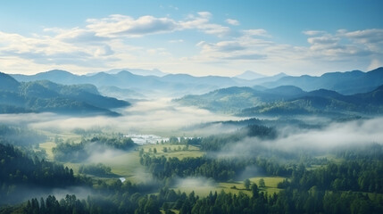 landscape quiet misty valley