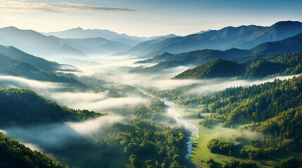 landscape quiet misty valley