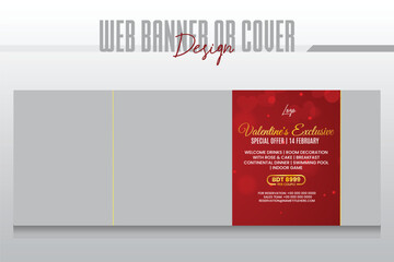Valentines day banner design template