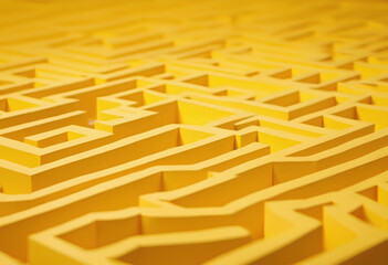 Orange top view of a maze-like texture with yellow tones