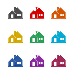 House icon logo icon isolated on white background. Set icons colorful