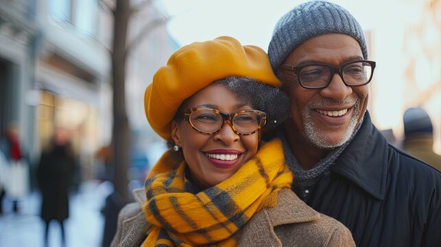 Senior African American Couple Enjoying City Life Together