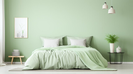 Pastel green bedroom