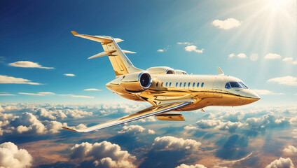 golden private jet HD wallpaper download