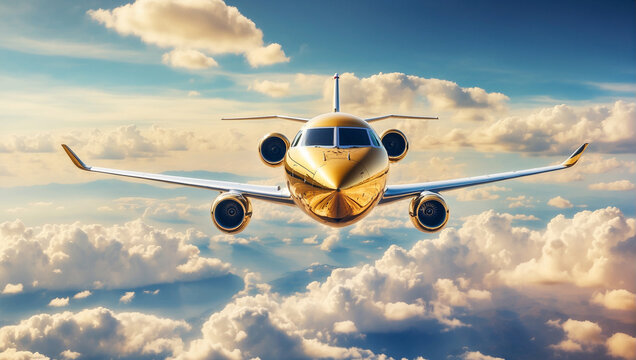 golden private jet HD wallpaper download
