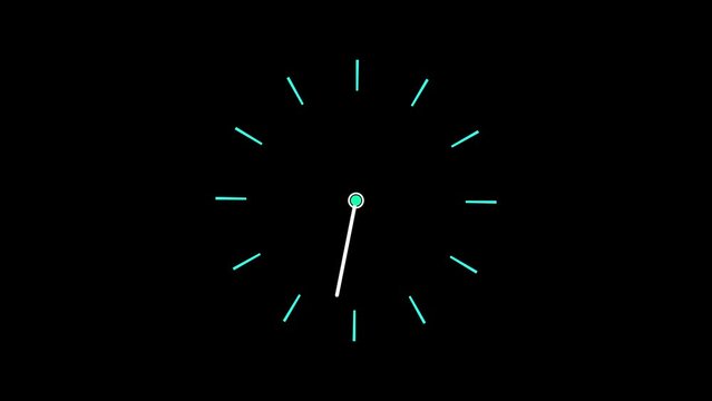 Clock Counting Down 24 Hour Day Fast Speed. Clock with moving arrows. Clock time lapse UHD 4K Animation