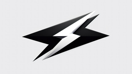Fototapeta na wymiar A black lightning bolt logo illustration.A lightning flash icon on a white background.