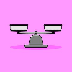 Empty scale balance vector single icon illustration designed in simple flat style. Bowl scale flat icon.