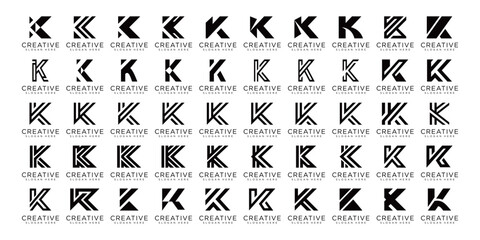 K logo design collection. Modern K letter logo vector template set.
