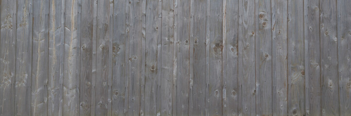 gray wood panoramic background close up header of wall grey made of wooden planks