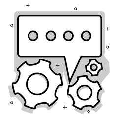 vector design of a cellphone processing messages to be sent via social media