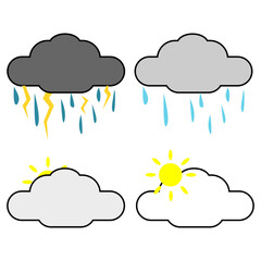 vector design of a cloud with various states