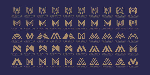 Set of letter m logo, logo m, initial m symbol - obrazy, fototapety, plakaty