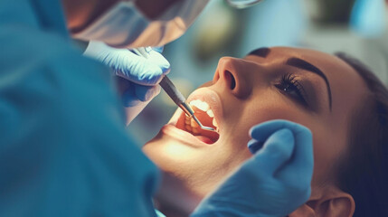 Woman Getting Teeth Checked by Dentist