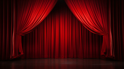 Red theater curtain stage