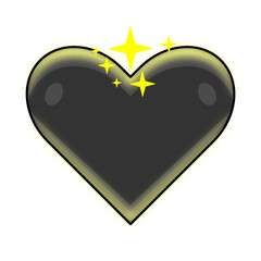 vector design of a black heart radiating yellow light
