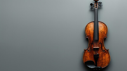 An Old Violin Hanging on a Wall