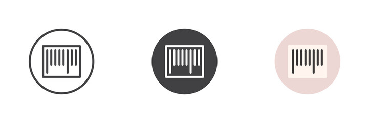 Barcode different style icon set