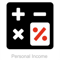 Fototapeta premium Personal Income and calculation icon concept