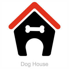 Dog House and animal icon concept