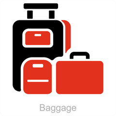 Baggage and luggage icon concept