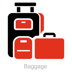 Baggage and luggage icon concept