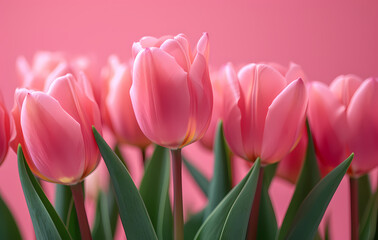 Pink tulips bloom flower of spring flowers