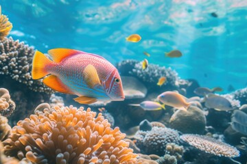 Exotic marine life and vibrant coral reefs.