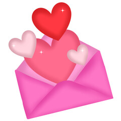 envelope with hearts