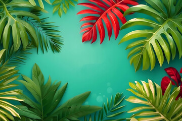 Fototapeta na wymiar palm tree leaves background
