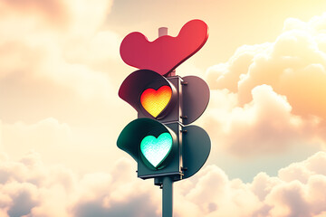 Generative AI
Heart traffic light in the clouds