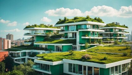 Obraz premium Modern residential district with green
