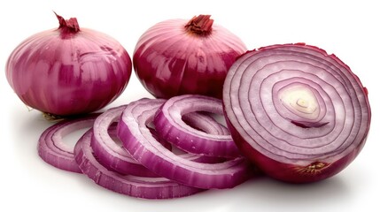 red onion isolated on a white background