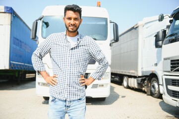 Portrait of a indian truck driver.
