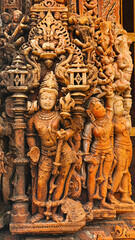 Carving Sculpture of Lord Shiva's Doorkeeper, Chandrabhaga Temple, Jhalarapatan, Rajasthan, India.