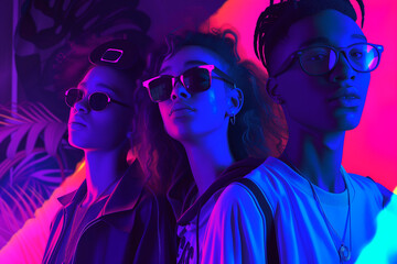 group of young teenagers standing together