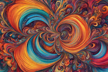 Fototapeta na wymiar A swirling vortex of vibrant colors and intricate patterns