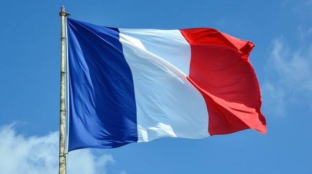 The French flag consists of three vertical stripes in blue, white, and red.
