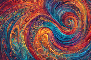 Fototapeta na wymiar A swirling vortex of vibrant colors and intricate patterns