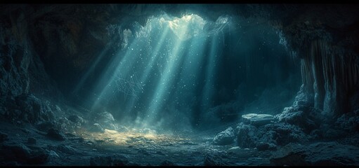 A Cave's Inner Glow A Stunning Underground Adventure Generative AI