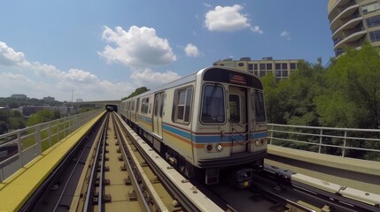 CC camera captures the scene of the moving metro Train