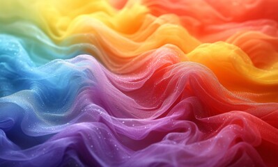 Obraz premium Colorful Waves of Glitter A Rainbow of Sparkling Trends for the Month of Love Generative AI