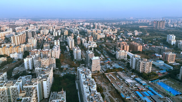 Aerial drone view of wakad pune