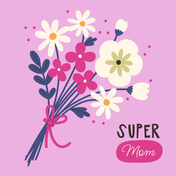 Super Mom Floral Card