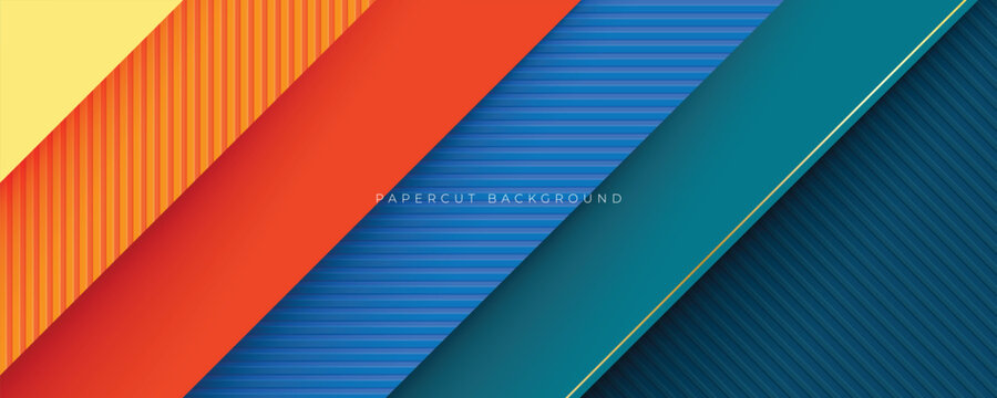 Colorful papercut layers background with different texture design vector