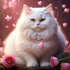 cute fat cat In love mode,
