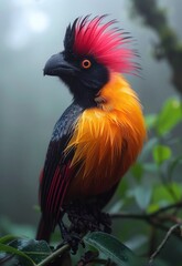 Fototapeta premium Lesser Bird of Paradise or Paradisaea minor. One Of the most exotic birds in Papua New Guinea.