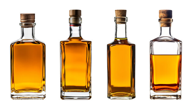 isolated illustration of a bottle of brandy. Created with Generative AI
